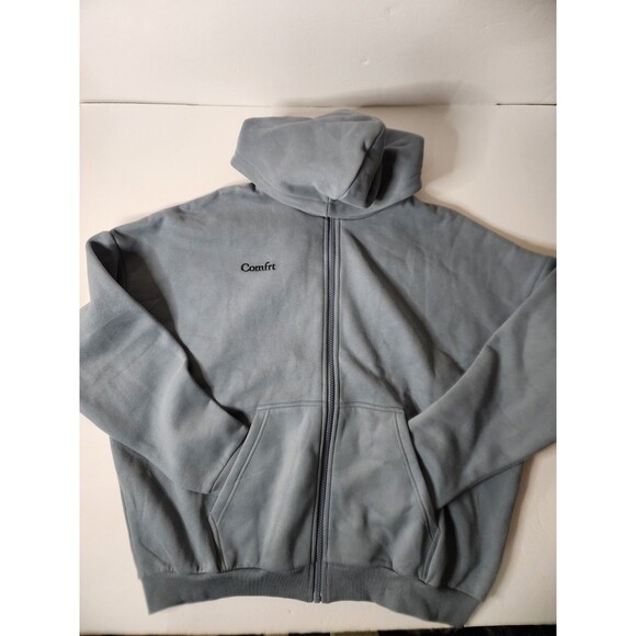 Comfrt Cloud Zip Hoodie Unisex Large Blue Willow Full Zip Oversized - Picture 3 of 9